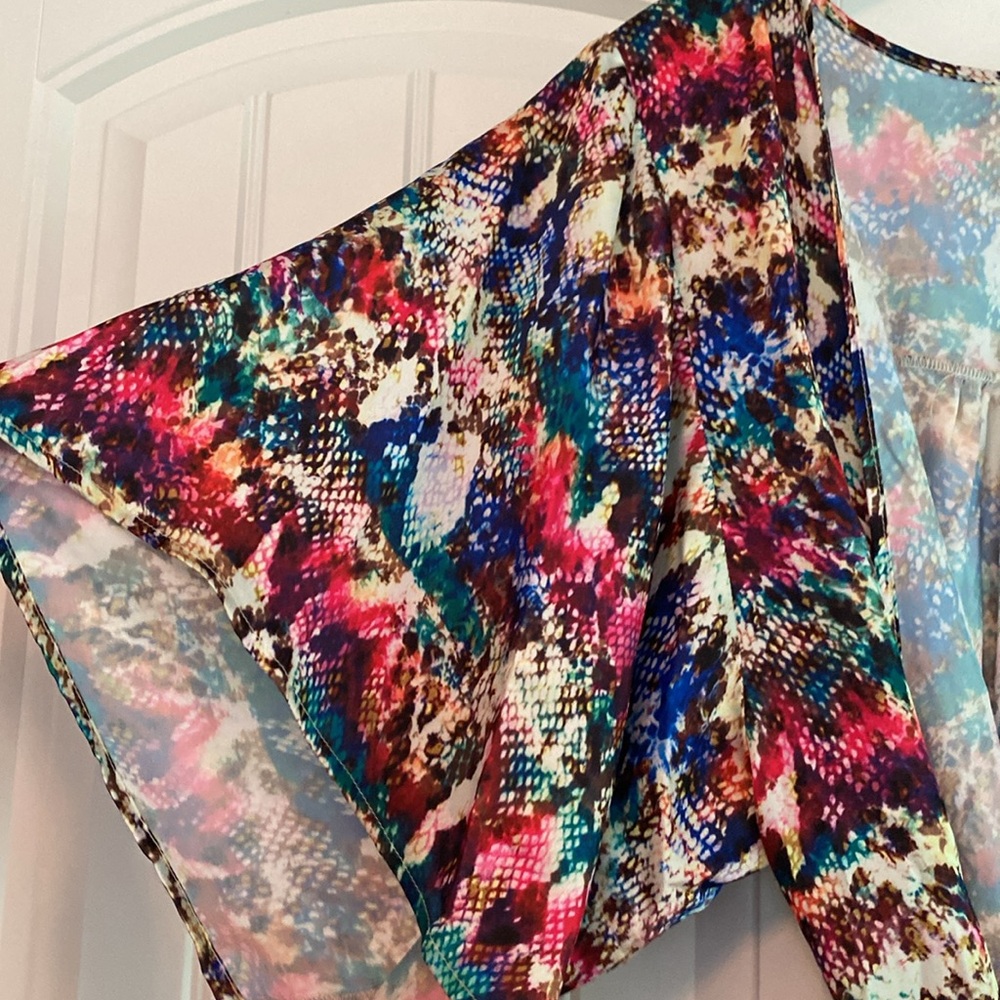 Judith March Women's Python Print Multi Color Robe Size S EUC - Picture 3 of 7